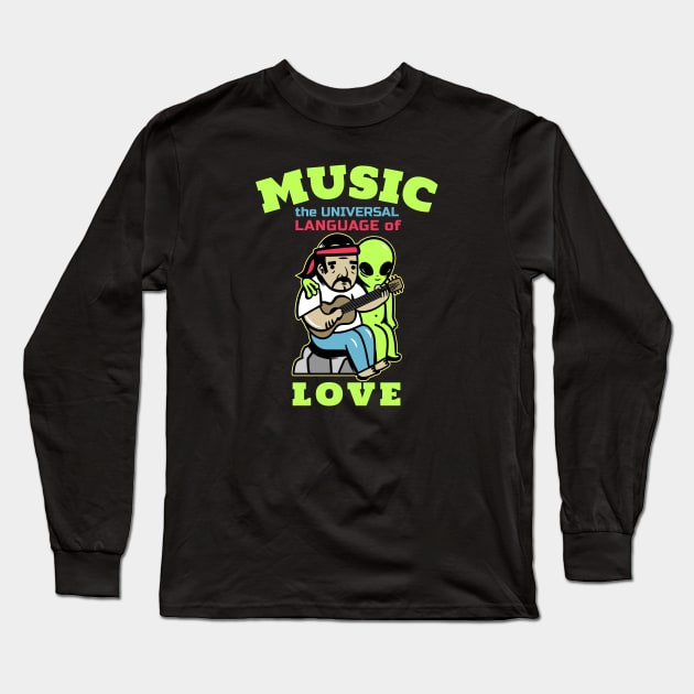 Music, the Universal Language of Love Long Sleeve T-Shirt by DeliriousSteve